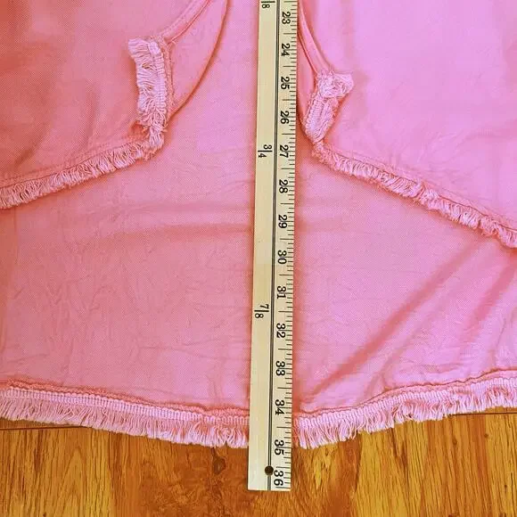 Judith March Tropical Pink & Green Tassel Palm Leaf  Fringe Hem Kimono Size L - Picture 10 of 10